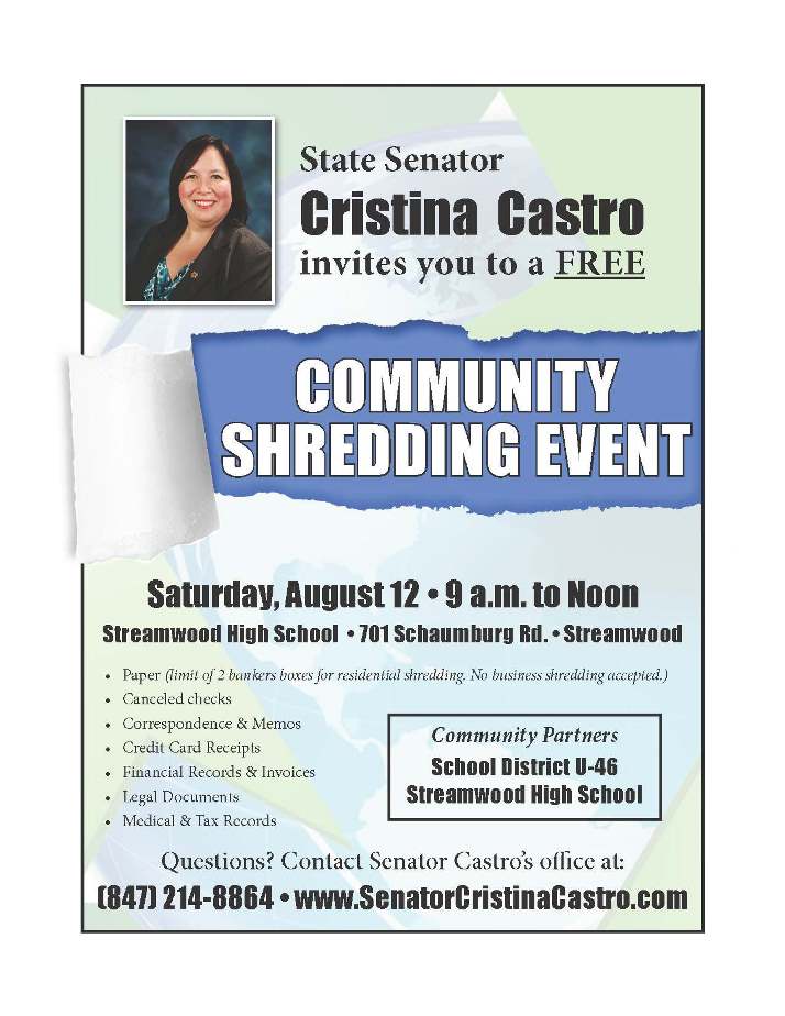 State Senator Cristina Castro ATTs Shred Day Aug 2017